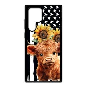 Phone Case for Samsung Galaxy S23 Ultra Flag Highland Cow Cute Phone Case